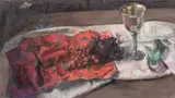 A still life of grapes with a silver goblet by Georges Weissbort, oil on canvas, sold Oct 2024
