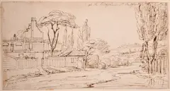 At the End of Chenies Street, Bedford Sq, July 20th/93 by John Thomas Serres, ink, sold Oct 2024