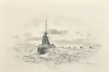 H.M.S. Nelson off Weymouth 1938 by Herbert Wynn Hellings, watercolour and pencil, sold Oct 2024