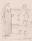 The New Stroke by John Tenniel, 1898, pencil on card, sold Oct 2024