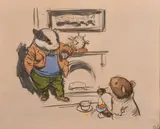 Wind in the Willows by John Worsley, 1970, charcoal and watercolour, sold Oct 2024