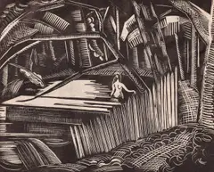 Dark Lake by Paul Nash, 1921, engraving, sold Oct 2024