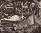 Dark Lake by Paul Nash, 1921, engraving, sold Oct 2024