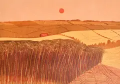 Cornfield and Downs by Robert Tavener, lithograph, sold Oct 2024