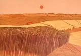 Cornfield and Downs by Robert Tavener, lithograph, sold Oct 2024