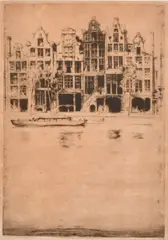 Souvenir d'Amsterdam by David Young Cameron, etching, sold Oct 2024