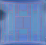 Large Blue Crossover by Peter Stroud, 1972, screenprint, sold Oct 2024
