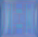 Large Blue Crossover by Peter Stroud, 1972, screenprint, sold Oct 2024