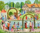 Spring Garden' and 'Winter Sports Day by Fred Breebaart, acrylic on panel, sold Aug 2024