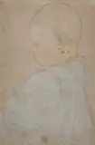A study of a child believed to be the artist's daughter Joscelyne by Arthur Gaskin, mixed media, offered Aug 2024