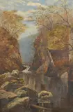 Fairy Glen, Near Bettws -Y-Coed by Johan Acton Butt, oil on canvas, offered Aug 2024
