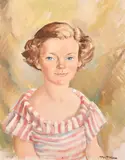 New Zealand, a head and shoulders study of a young girl by Peter McIntyre, oil on canvas board, offered Aug 2024