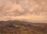 A New Forest View at dusk by Frederick Golden Short, 1906, oil on panel, offered Aug 2024