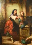 A Game of Play at the Fountain by Alfred Fowler Patten, oil on canvas, offered Aug 2024