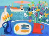 Returning Fisherman by Alan Furneaux, oil on canvas, offered Aug 2024