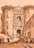 Naples 1849 by Achille Vianelli, watercolour, offered Aug 2024