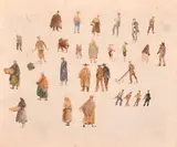 A collection of six unframed by Walter Tyndale, watercolour, offered Aug 2024