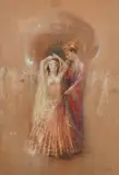 An Eastern bride and groom at a wedding by William Spencer Bagdatopolus, watercolour, offered Aug 2024