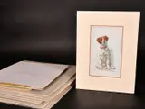 A collection of illustrations featuring animals and other subjects by Eric Kincaid, watercolour, offered Aug 2024