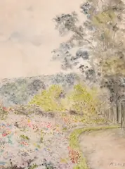 A garden path by Martin Snape, watercolour, sold Jul 2024