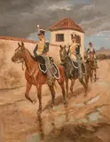 The Advance Guard by Richard Caton Woodville Jr., oil on panel, offered Jul 2024