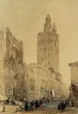 Plaza Catedral, Valencia by David Roberts, 1837, watercolour, sold Feb 2023
