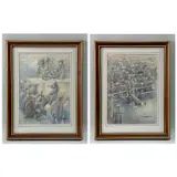 Both by George Kilibarda, pencil, sold Feb 2023