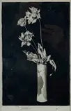 Flowers in a Vase by Théodore Roussel, etching, sold Feb 2023