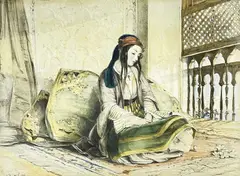 A Captive Greek Girl by John Frederick Lewis, lithograph, sold Feb 2023