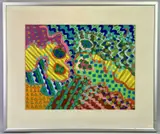 Abstract/acrylic painting - titled verso 'Pasture Land Series Freeby by Alan McPherson, acrylic, offered Jan 2023