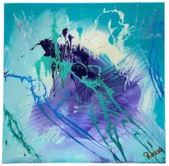 Entitled verso ' by Antonio Russo, acrylic on canvas, sold Jan 2023