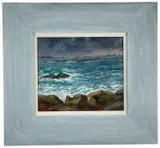 Isle of Scilly by Robert Jones, 1993, oil on card, sold Jan 2023