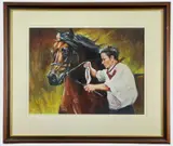 Running by Debbie Dunbar, 2004, oil on board, sold Jan 2023