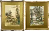 Lane Near Warwick by H C Fox, 1927, watercolor, sold Jan 2023