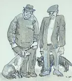 Untitled by Karel Lek, watercolour and ink, sold Jan 2023