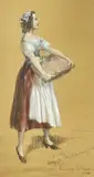 Study for the Strawberry Girl by Vernon Ward, 1950, pastel and pencil, offered Jan 2023
