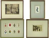 etching - College Green, Bristol, figures walking and seated, trees by Alexander J. Heaney, etching, sold Jan 2023