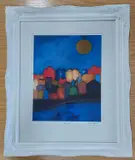 Coastal Village by Pauline Thomas limited edition, giclee, sold Dec 2022