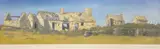 Print - Anglesey ruined cottage and buildings by Huw Jones coloured limited edition, print, offered Nov 2022