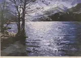 Llyn Gwynant by Aled Prichard Jones coloured limited edition, print, sold Nov 2022