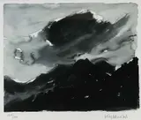 Print - storm clouds above Snowdonia by Kyffin Williams Ra limited edition, print, sold Nov 2022