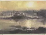 Ynys Gorad Goch with Menai Suspension Bridge in the background by William Selwyn limited edition print, print, sold Nov 2022