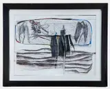Titled verso by Cecily Sash, mixed media on paper, sold Oct 2022