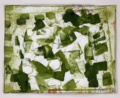 Untitled (Green) by Sandra Blow, 1998, mixed media, sold Oct 2022