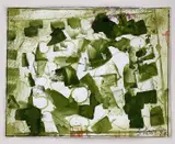 Untitled (Green) by Sandra Blow, 1998, mixed media, sold Oct 2022