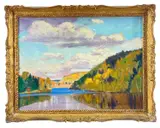 Untitled by Leonard Amos A.O.C.A., oil on canvas, sold Oct 2022