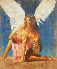 Massive by Tomasz Rut, oil on canvas, sold Oct 2022
