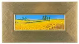 Yellow Field, Tuscany by John Horsewell, oil on board, sold Oct 2022