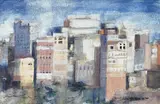 Al Hajjarah, Yemen 2004 by Patricia Aithie, watercolour, offered Oct 2022