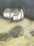 White Barn by Daphne Hurn, Watercolour Society of Wales label, signed, sold Oct 2022